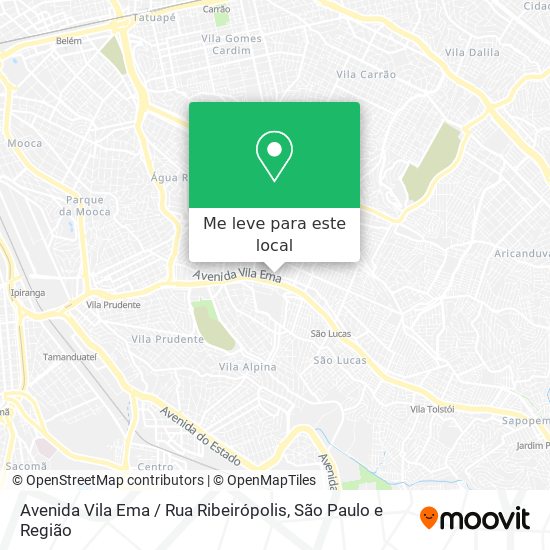 Avenida Vila Ema / Rua Ribeirópolis mapa