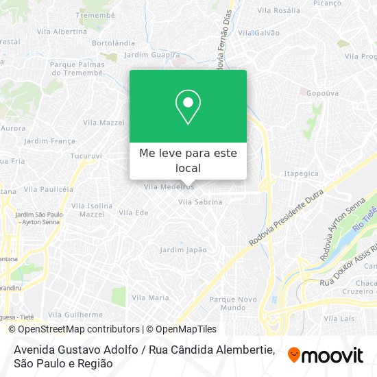 Avenida Gustavo Adolfo / Rua Cândida Alembertie mapa