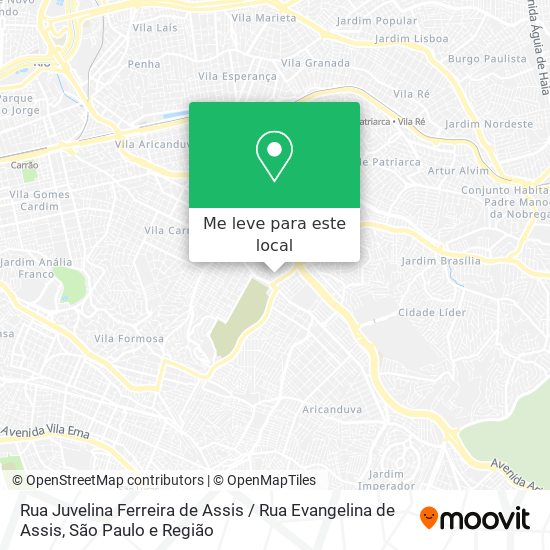 Rua Juvelina Ferreira de Assis / Rua Evangelina de Assis mapa