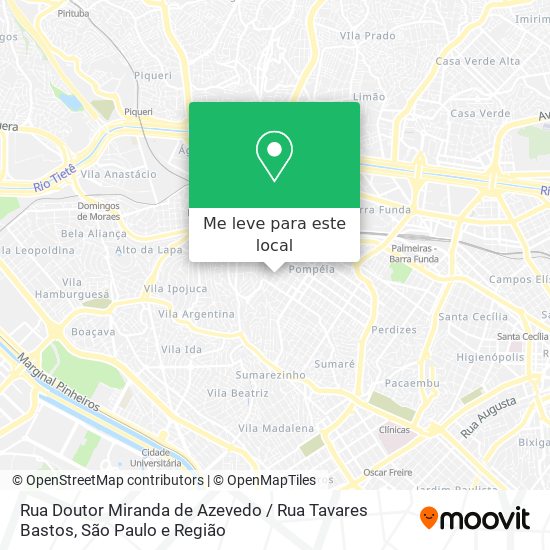 Rua Doutor Miranda de Azevedo / Rua Tavares Bastos mapa