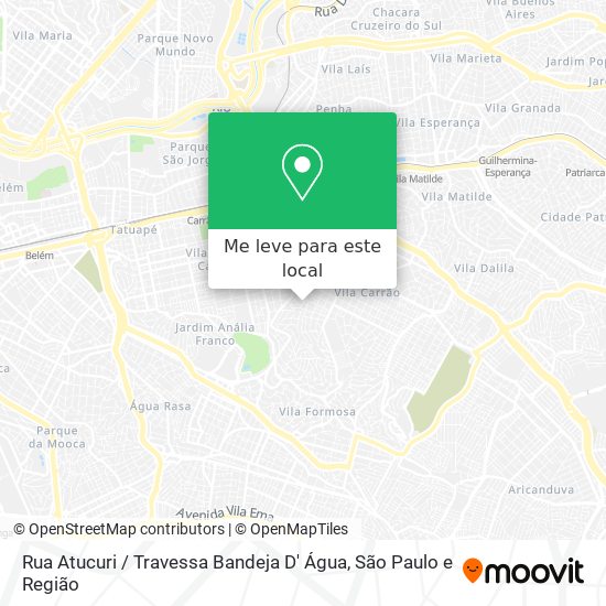 Rua Atucuri / Travessa Bandeja D' Água mapa