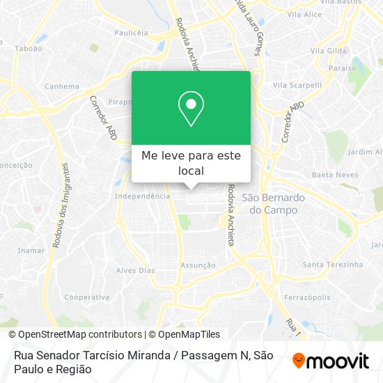 Rua Senador Tarcísio Miranda / Passagem N mapa