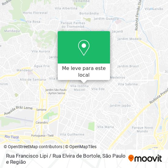Rua Francisco Lipi / Rua Elvira de Bortole mapa