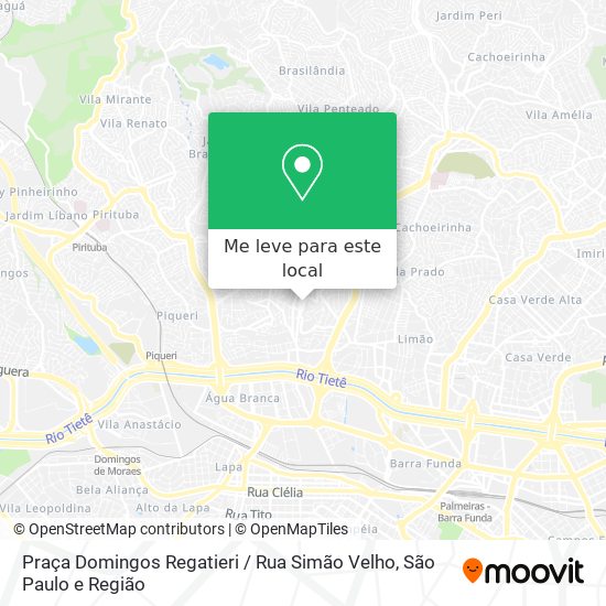 Praça Domingos Regatieri / Rua Simão Velho mapa