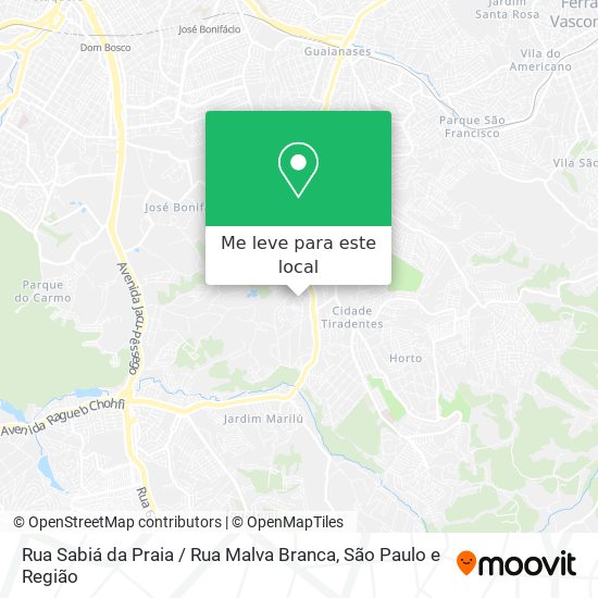 Rua Sabiá da Praia / Rua Malva Branca mapa