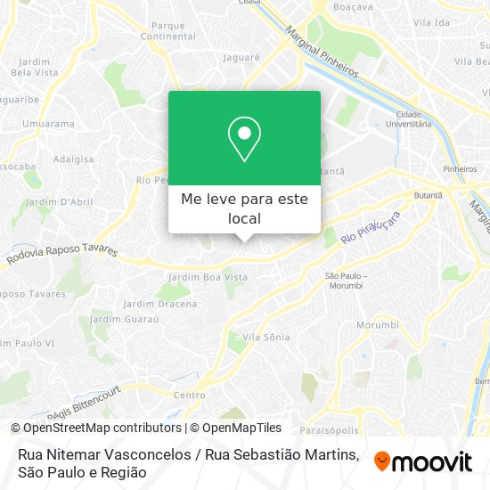 Rua Nitemar Vasconcelos / Rua Sebastião Martins mapa
