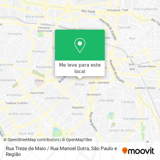 Rua Treze de Maio / Rua Manoel Dutra mapa