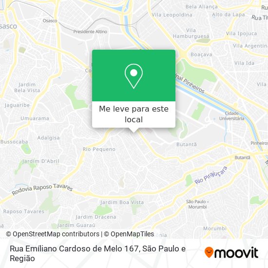 Rua Emíliano Cardoso de Melo 167 mapa