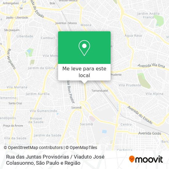 Rua das Juntas Provisórias / Viaduto José Colasuonno mapa