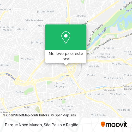 Parque Novo Mundo mapa