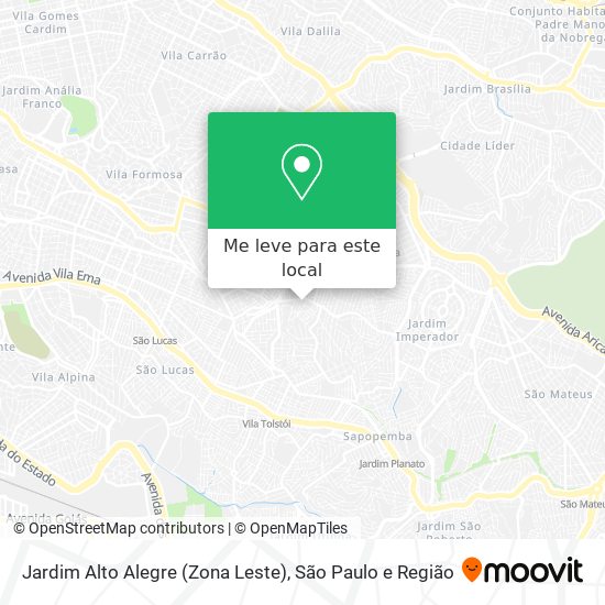 Jardim Alto Alegre (Zona Leste) mapa