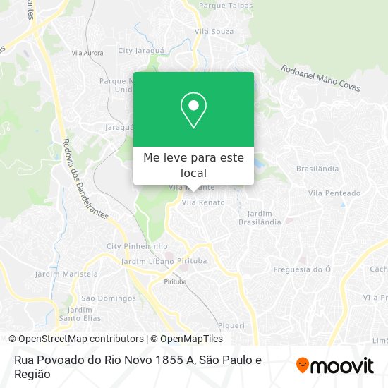 Rua Povoado do Rio Novo 1855 A mapa