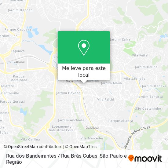 Rua dos Bandeirantes / Rua Brás Cubas mapa