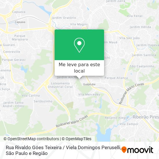 Rua Rivaldo Góes Teixeira / Viela Domingos Peruselli mapa