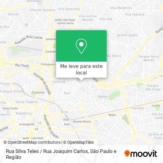 Rua Silva Teles / Rua Joaquim Carlos mapa