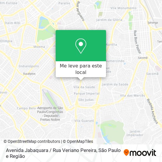 Avenida Jabaquara / Rua Veriano Pereira mapa