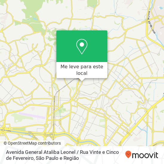 Avenida General Ataliba Leonel / Rua Vinte e Cinco de Fevereiro mapa