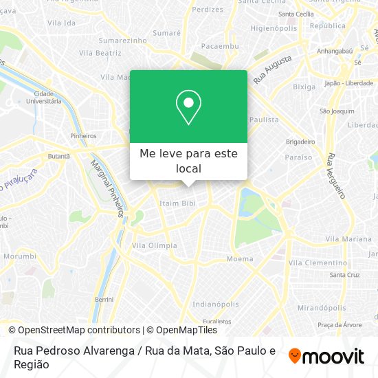 Rua Pedroso Alvarenga / Rua da Mata mapa