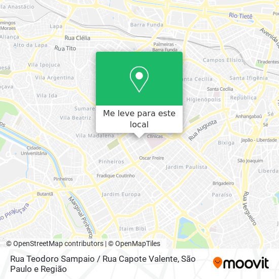 Rua Teodoro Sampaio / Rua Capote Valente mapa