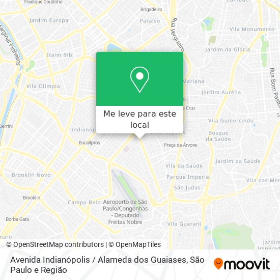 Avenida Indianópolis / Alameda dos Guaiases mapa