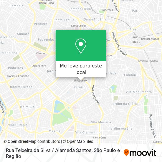 Rua Teixeira da Silva / Alameda Santos mapa