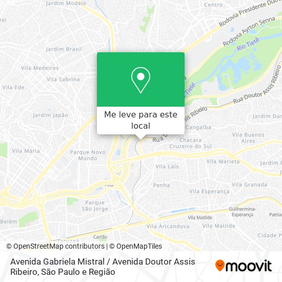 Avenida Gabriela Mistral / Avenida Doutor Assis Ribeiro mapa