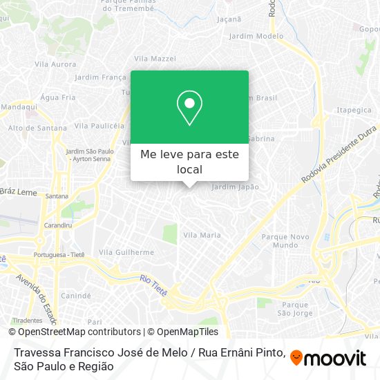 Travessa Francisco José de Melo / Rua Ernâni Pinto mapa
