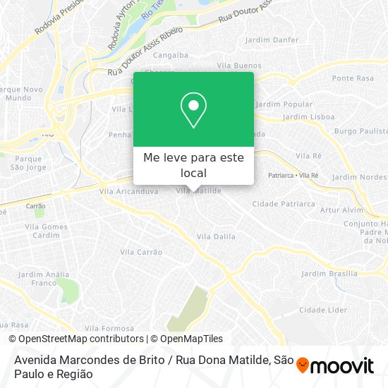 Avenida Marcondes de Brito / Rua Dona Matilde mapa