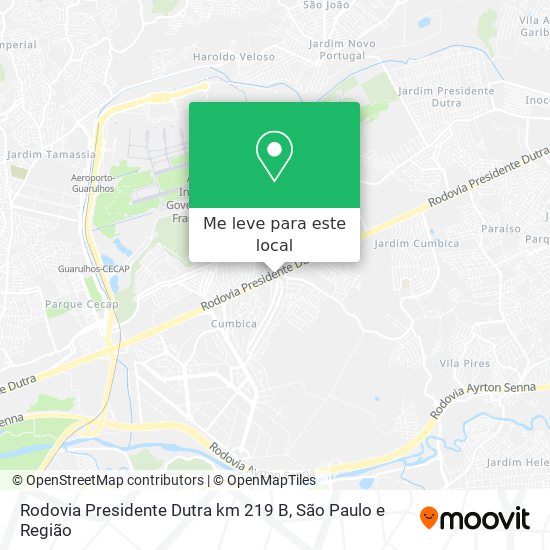 Rodovia Presidente Dutra km 219 B mapa