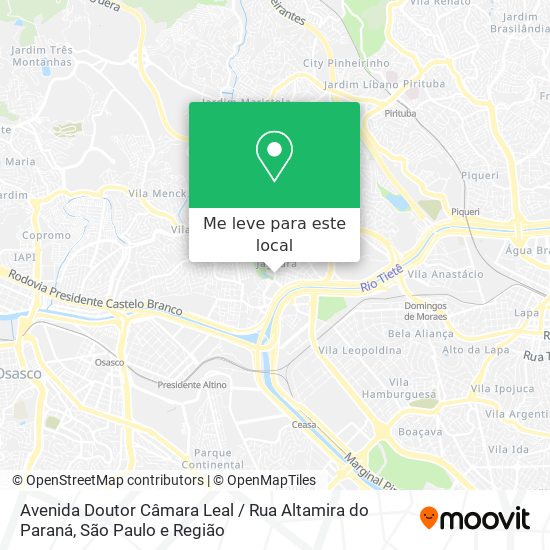 Avenida Doutor Câmara Leal / Rua Altamira do Paraná mapa