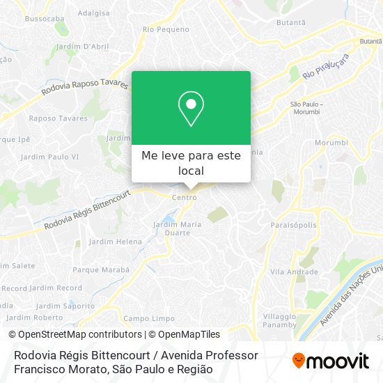 Rodovia Régis Bittencourt / Avenida Professor Francisco Morato mapa