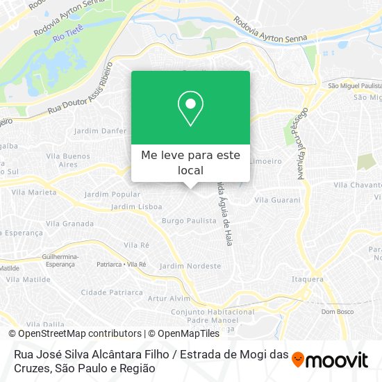 Rua José Silva Alcântara Filho / Estrada de Mogi das Cruzes mapa