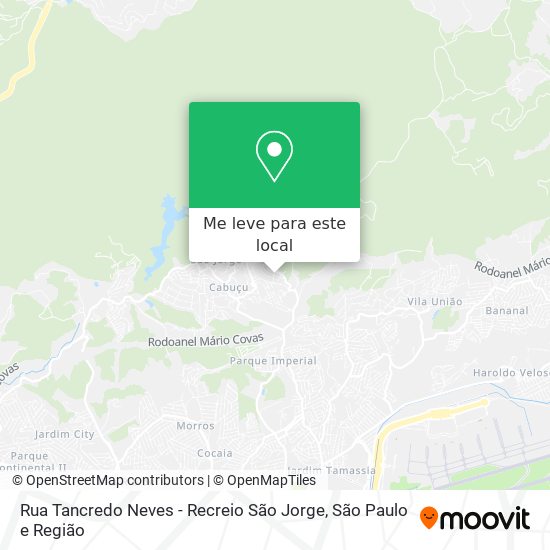 Rua Tancredo Neves - Recreio São Jorge mapa