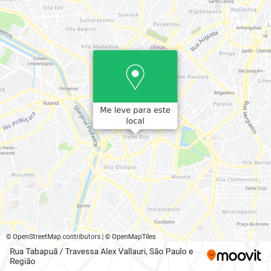 Rua Tabapuã / Travessa Alex Vallauri mapa