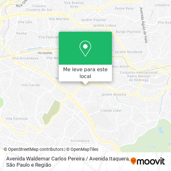 Avenida Waldemar Carlos Pereira / Avenida Itaquera mapa