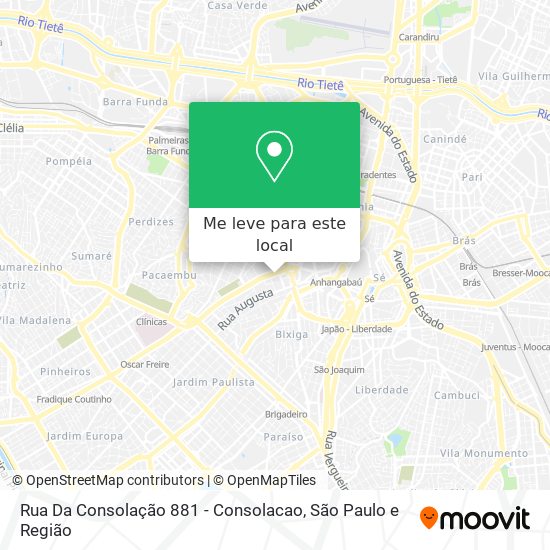 Rua Da Consolação 881 - Consolacao mapa