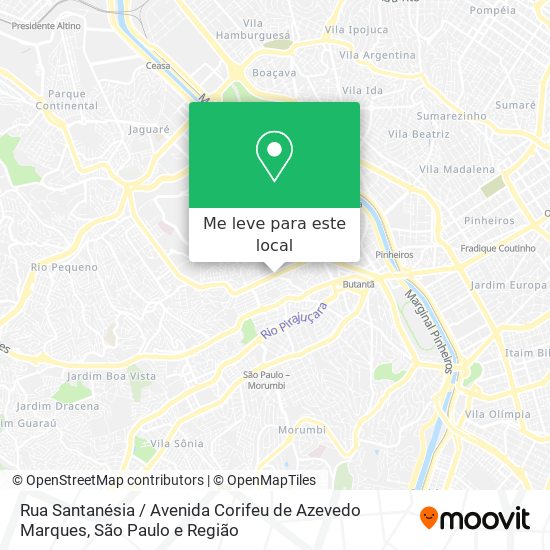 Rua Santanésia / Avenida Corifeu de Azevedo Marques mapa