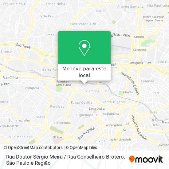 Rua Doutor Sérgio Meira / Rua Conselheiro Brotero mapa