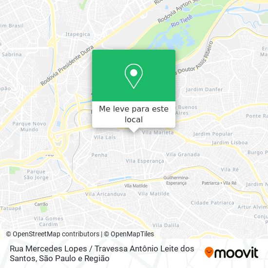 Rua Mercedes Lopes / Travessa Antônio Leite dos Santos mapa