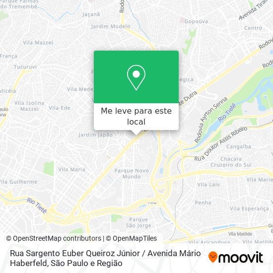 Rua Sargento Euber Queiroz Júnior / Avenida Mário Haberfeld mapa