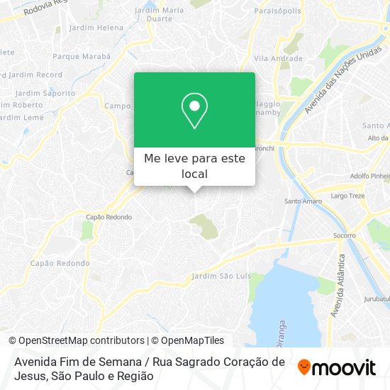 Avenida Fim de Semana / Rua Sagrado Coração de Jesus mapa
