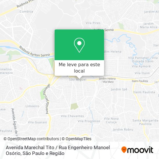 Avenida Marechal Tito / Rua Engenheiro Manoel Osório mapa