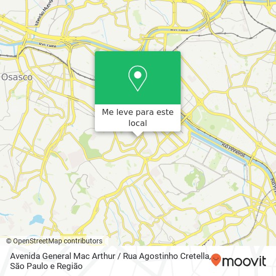 Avenida General Mac Arthur / Rua Agostinho Cretella mapa