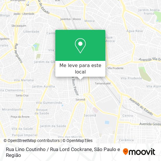 Rua Lino Coutinho / Rua Lord Cockrane mapa