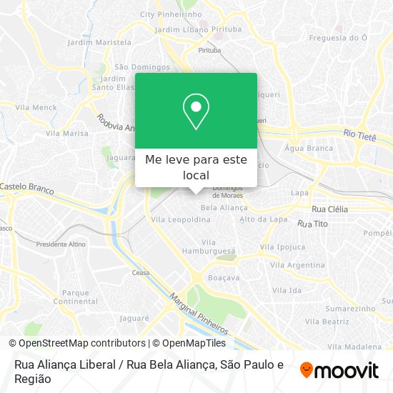 Rua Aliança Liberal / Rua Bela Aliança mapa