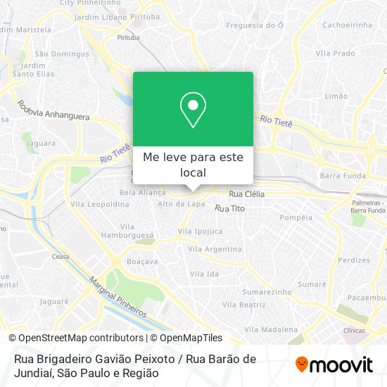 Rua Brigadeiro Gavião Peixoto / Rua Barão de Jundiaí mapa