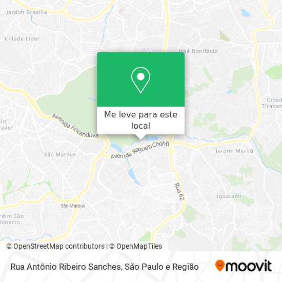 Rua Antônio Ribeiro Sanches mapa