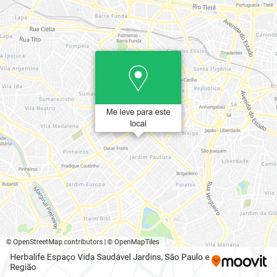 Herbalife Espaço Vida Saudável Jardins mapa