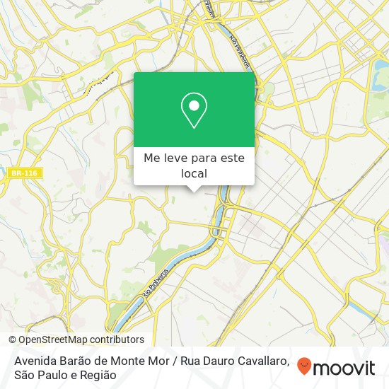 Avenida Barão de Monte Mor / Rua Dauro Cavallaro mapa