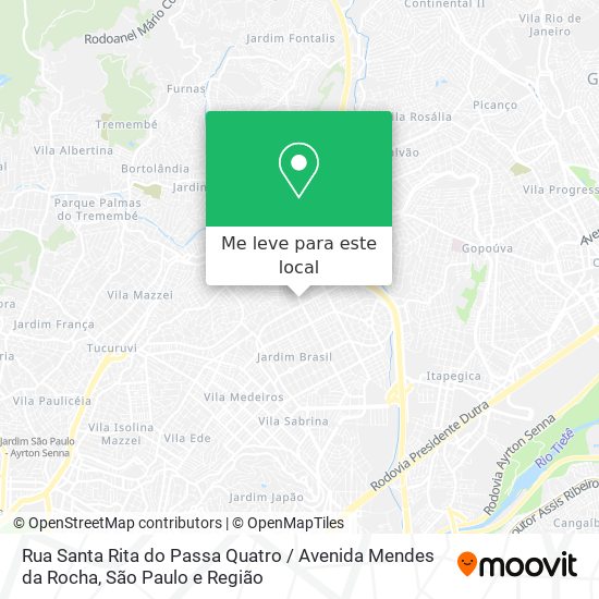 Rua Santa Rita do Passa Quatro / Avenida Mendes da Rocha mapa
